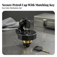 Locking Petrol Tank Cap Easy Installation Anti-Pilferage Petrol Cap Tight Closure Tank Cover with Lock for Truckers, Drivers, Trucks, Garages, Parking