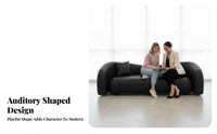 Upholstered 2-Person Settee Italian & Design Scalloped rear Sofa Retro Design Reception Couch for Business Owners, partners, Waiting Room, Office, Bedroom