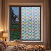 Window Film Privacy with Floral Pattern, Frosted Window Film for Home Office, PVC Privacy Film and Window Frosting Film, 60cm Width x 1m Length