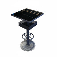 3 Pieces Factory-aesthetic aesthetic Counter Height Table and Stool Set Wrought Iron Frame Bar Furniture Retro Design for Restaurant Owners, Cafe Proprietors, Nightclub, Small Spaces, Home Kitchen, Dining Room