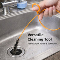 Drain Auger Hair Clog Remover for Sink, Flexible Cleaning Tool for Tub and Kitchen Pipe for Homeowners, 81cm