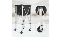 Foldable Ball Storage Cart Collapsible Ball Cart with Side Pocket Mobile Carro Para Equipos Deportivos Compacto for Gyms