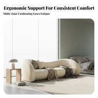 Curved Boucle Sofa Modern aesthetic Upholstered arched form Loveseat space-efficient Size Living Room Furniture for Homeowners, Reception Area, Small Spaces, Bedroom