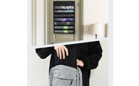 PVC Hanging Game Mat Bag Metal Hooks Playmat Storage Bag Pull Loop Playmat Organizer Space Saving for Tabletop Gamers