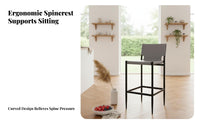 utilitarian aesthetic Counter Stool with Backrest Minimalist Design Seating Furniture Built-in Footrest Home Furnishing Padded Seat for Homeowners, Bar Owners, Adults, Kitchen Island, Restaurant, Bistro, Reception Area