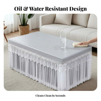 Oil-Proof Heating Table Cover Easy to Clean Waterproof Leatherette Tablecloth Reusable for Homeowners, Families, Banquets, Weddings, Parties