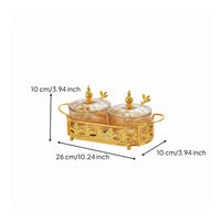 Luxury Design Gold Snack Bowl Tray Set Compartmentalized Divided Appetizer Platter Multi-Purpose Divided Relish Dish with Spoons Safe for Food for Living Room, Coffee Table, Entertaining Guests, Parties