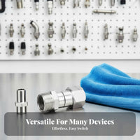 Stainless Steel Quick Connect Fitting Rust Resistant Stainless Steel Hose Connector High Pressure Hose Adapter for Car Cleaners