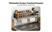 No Drilling Required Suction Cup Seasoning Holder Space Saving Kitchen Rack Quick Installation Wall Shelf Large Capacity for Renters, Cooks, Homeowners, Pantry, Bathroom