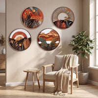 4 Pieces Wall Plaques Bohemian Plaques with Cutout Motifs for Living Room, Bedroom