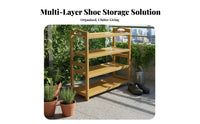 Simple Design Bamboo Shoe Rack Space-Saving Multi-Tier Shoe Shelf Multifunctional Freestanding Storage Rack Sturdy Construction for Students, Homeowners, Hallway, Living Room, Bedroom, Balcony