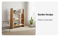 Natural Design Live Rim Bookshelf Multi-Functional Freestanding Furniture Multifunctional Storage Rack Sturdy Construction for Plant Lovers, Homeowners, Office Workers, Living Room, Balcony, Bedroom, Study