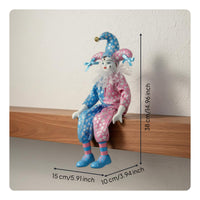 Handmade Dangling Leg Clown Doll Souvenir Gift Sad Teardrop Clown Figurine Vintage Design House Decoration for Collectors
