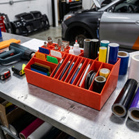 Wrap Tool Organizer Rectangular Storage Box with Dividers Sturdy for Workshop