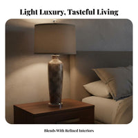 Luxury Design Snakeskin Pattern Lamp Stylish Home Decor Bedside Nightstand Lamp Creates Warm Atmosphere Indoor Lighting Crystal Base for Interior Designers, Homeowners, Students, Bedroom, Living Room, Hotel, Study