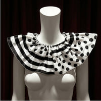 Ruffled Satin Clown Neckline Elastic Ruffle Costume Accessories for Ruffled Satin Clown Collars, Entertainers, Stage Performance