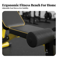 Stable Multi-Functional Exercise Bench Heavy Duty Adjustable Weight Bench Ergonomic Design Home Gym Equipment Sweat-Resistant for Fitness Enthusiasts, Bodybuilders