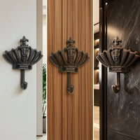 Easy to Install Crown Wall Hook Metal Decorative Wall Hook Space-Saving Hardware Vintage for Entryway, Bedroom
