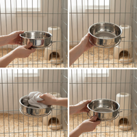 Stainless Steel Hanging Pet Bowl for Crate, Anti-Tip Food and Water Feeder