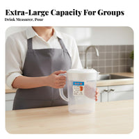 High Temperature Resistant Plastic Pitcher with Lid Easy to Clean Cold Water Kettle with Lid Long-Lasting for Families, Kitchen, Parties