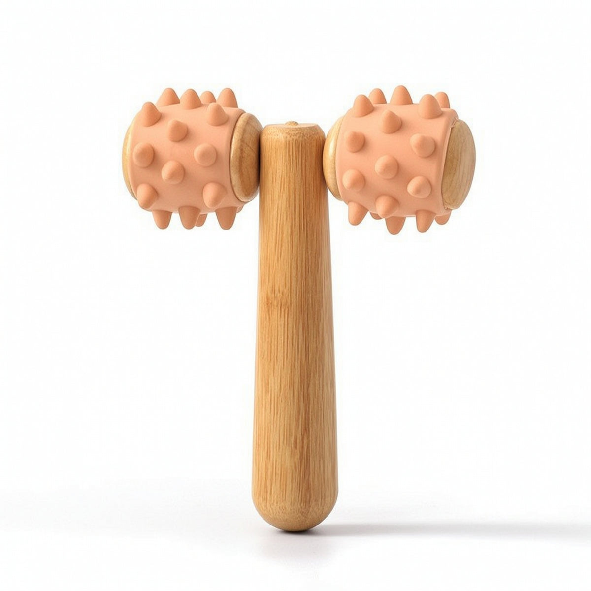 T-Shaped Roller Massager Portable Roller Massage Tool with Wooden Handle Wooden Massage Tool Lightweight Relaxing