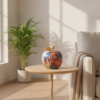 Apple Ornament Graffiti Apple Sculpture Fruit Figurine Multicolor Fruit Sculpture Glossy for Art Lovers, Living Room, Entryway