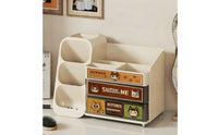 Cat Makeup Organizer Space Saving Makeup Organizer with Drawers Compact Cosmetic Storage Box with Drawers for Teens