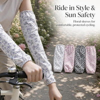Women's Loose Fit Ice Silk Sun Protection Arm Sleeves for Cycling & Outdoor Driving