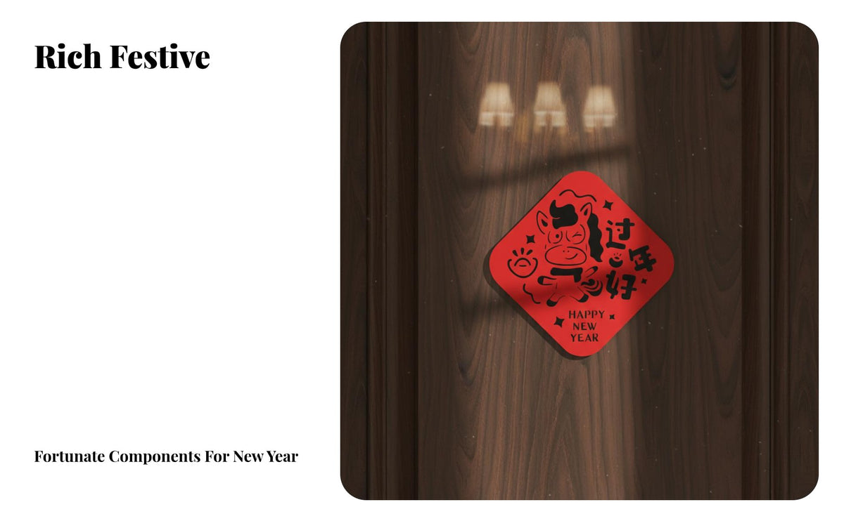 Seasonal Holiday Couplets, Fabric Door Decor, Creative Fu Character, Chinese New Year