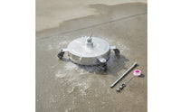 Stainless Steel Pressure Washer Surface Cleaner High-Performance Flat Surface Cleaner with Wheels Sturdy Floor Cleaning Disc with Extension Rods Compatible for Homeowners
