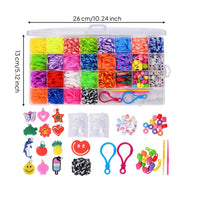 Beginner-Friendly Rubber Band Bracelet Kit Elastic Bracelet Making Kit with Loom Allall-Inclusive Toy Vibrant for Children, Beginners, Crafters, Home, Classroom