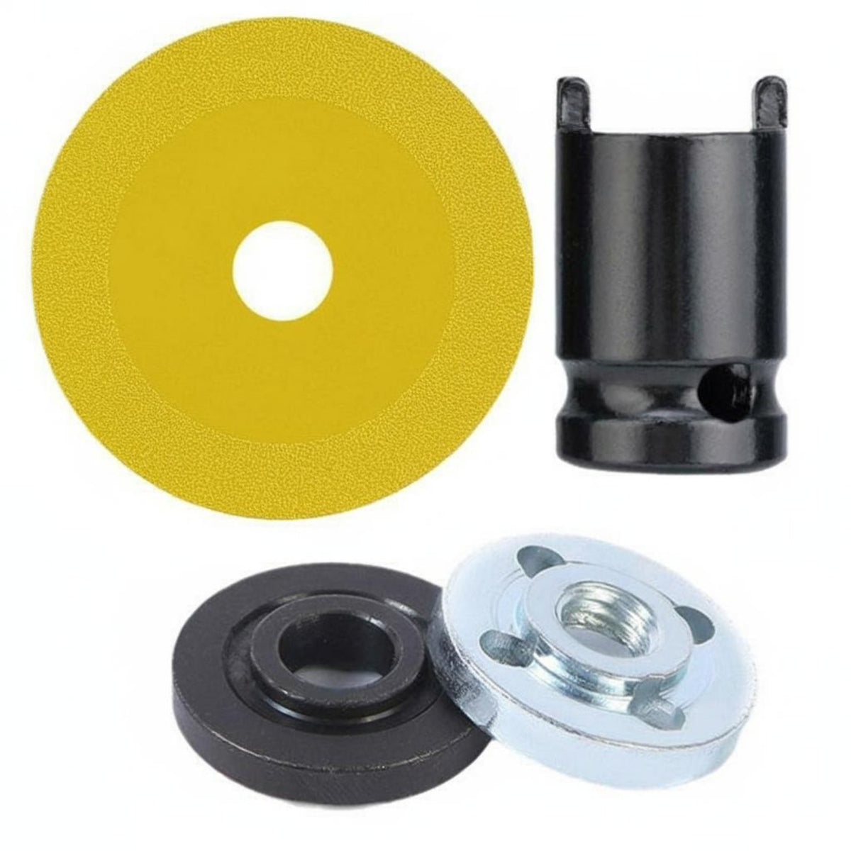 4 Pieces Standard Interface Angle Grinder Accessory Set Firm Grip Grinder Flange Nut Wrench Kit Versatile Fit Power Tool Accessories Anti-Fall Design for Craftsmen