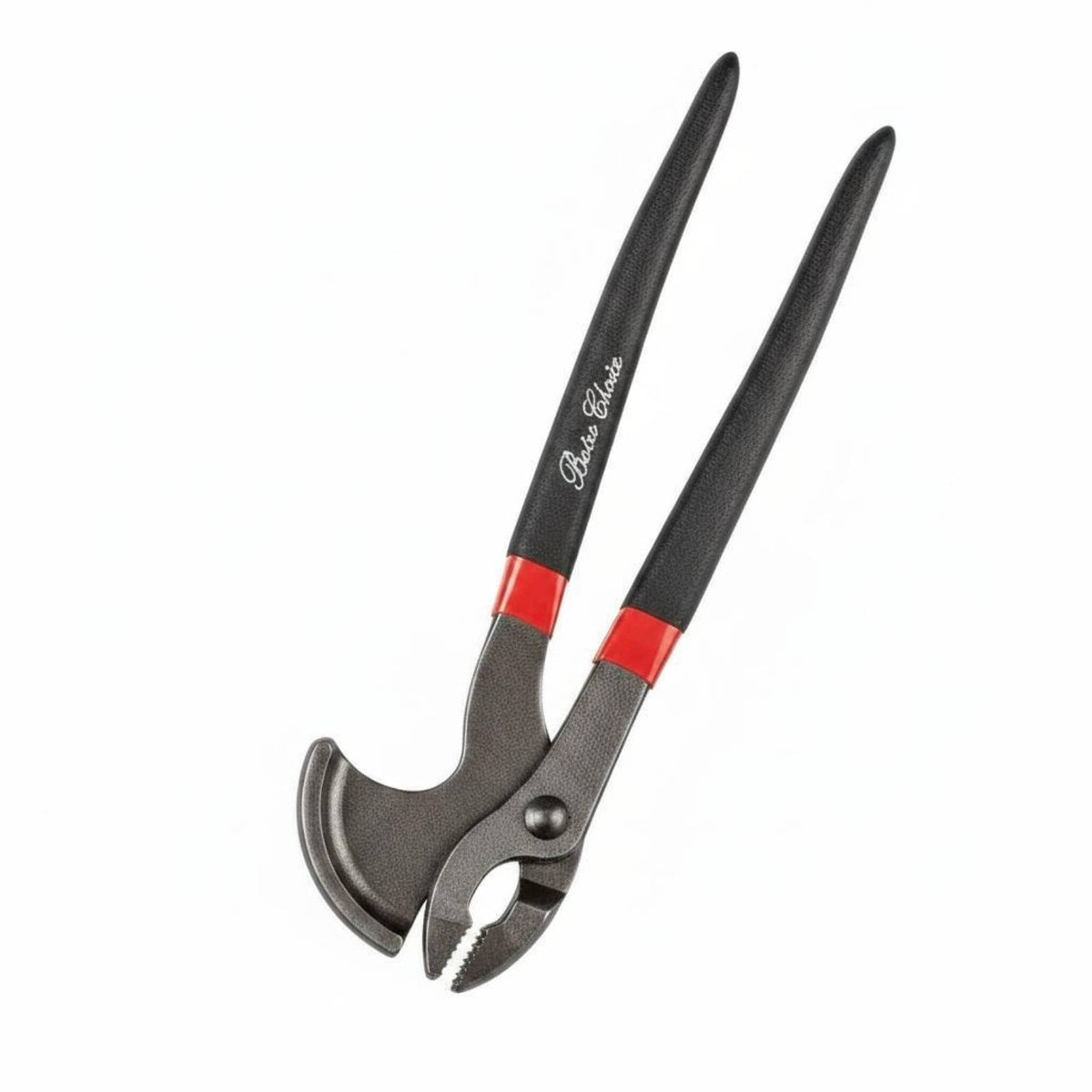 Pivoting Plier-Format Nail Puller Black Coated Hook Claw Puller Red Accents Nail Remover Tool