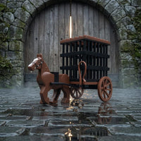 Horse-Drawn Carriage Model Spoked Wheels Building Blocks Toy