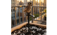 Resin Solar Owl Stake Light Warm Yellow Owl Solar Stake Light LED for Patio