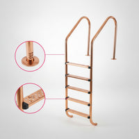 5-Step Pool Ladder Stainless Steel Pool Ladder with 5 Steps No-Tool Installation