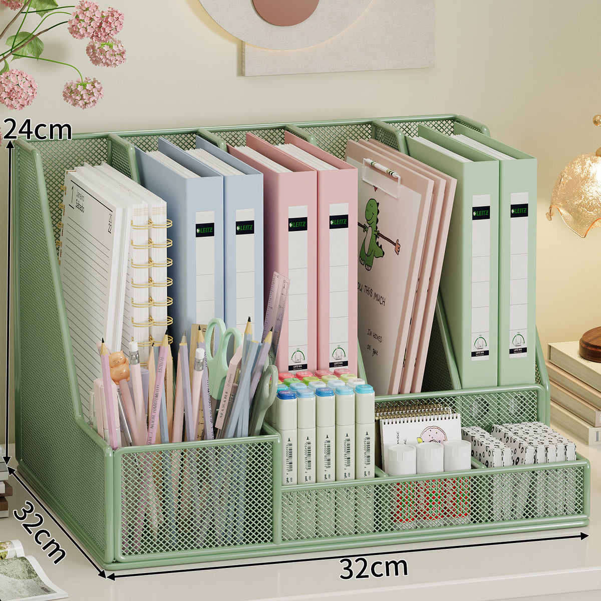 5-Tier Iron Desktop Organizer for Books and Files