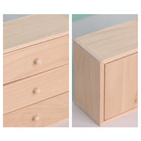 4 Pieces 1:12 Scale Dollhouse Cabinet with Drawers Unfinished Miniature Cabinet DIY Miniature Shelving Paintable for Crafters, Hobbyists, Collectors
