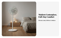 Powerful Airflow Wireless Control Stand Fan Multiple Speeds & Modes Wireless Control Pedestal Fan Wide Angle Oscillation Timer Function for Bedroom, Office