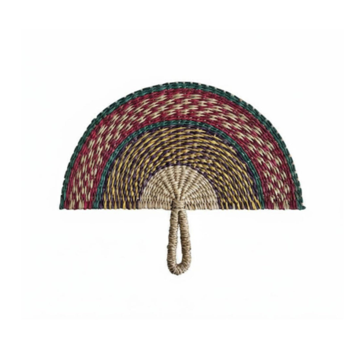 Handmade Woven Palm Hand Fan Boho Design Straw Palm Fan for Guesthouse