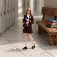 Hand-Painted Schoolgirl Figure Finely Detailed Collectible Model for Collectors