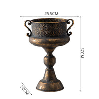 Trophy Vase Distressed Urn Vase Metal for Tabletop