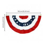 Half Round Fan Banner Outdoor Decoration Patriotic Fan Banner Easy to Hang Home Decor for Yard