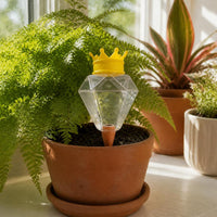 Diamond-Shaped Self-Watering Device for Potted Plants