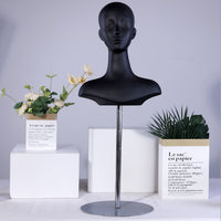 Premium Mannequin Head for Displaying Wigs, Hats, and Jewelry, White Head Base, Window Display Model with Silver Base