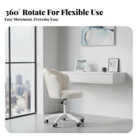 Modern Design Rolling Office Chair Adjustable Height Molded Seat Caster Chair Minimalist aesthetic Seating Furniture 360-Degree rotate for Students, Children, Home Workers, Dorm Room, Bedroom