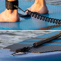 10 Ft Coiled SUP Leash Long-Lasting SUP Coil Leash Swivel Connector Surfboard Leg Rope Tangleunrestricted for Surfing, Kayaking