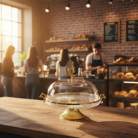 Cake Stand with Lid Transparent Cake Stand with Dome Pedestal Dessert Tray Shatter-Resistant Large Capacity for Parties, Buffet