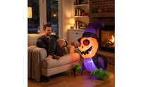 Spooky Halloween Window Decoration Hanging Pumpkin Ghost Decoration Quick Inflation Halloween Inflatable Colorful for Party