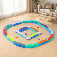 Multicolored Stepping Stones Kids Play Set, Balance Beam Toy, Connecting Obstacle Course for 3-6 Years, Home & Kindergarten Use